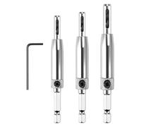 3pcs Hinge Drill Bit Set Self Centering Drill Bit Tool 1/4" Hex Shank Quick Release Guide Set High Speed Steel Hinge Bit Hinge Lock Applications for Door Cabinet Window (2.4mm 2.8mm 3.6mm)