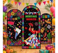 3Pcs Hispanic Heritage Month Arch Backdrop Cover Spanish Party Decorations