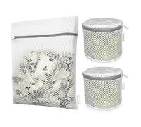 3PCS Honeycomb Mesh Laundry Bags for Delicates with Zipper,Travel Storage Organize Bags,Clothing Washing Bags for Underwear,Lingerie,Bra,Blouse, Hosiery, Stocking, Socks,Extra Strong(2Bra,1S)