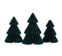 3Pcs Honeycomb Paper Christmas Tree for Home New Year Party Decor (Green)