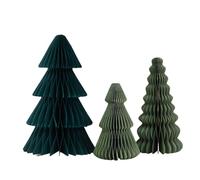 3Pcs Honeycomb Paper Christmas Tree for Home New Year Party Decor (Green)