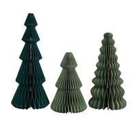 3Pcs Honeycomb Paper Christmas Tree for Home New Year Party Decor (Green)