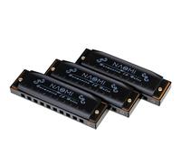 3PCS Hoodoo Blues Harmonica C D G Tone Harmonica Set with Case