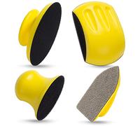 3PCS Hook and Loop Hand Sanding Block Plus 1 Cleaning Brush 5 Inch Round and Mouse Sanding Blocks Hand Sanders for Wood Sanding Blocks Auto Body Hand Sander Block Work with 5 inch Sander Discs