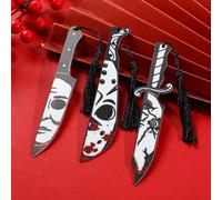 3Pcs Horror Movie Series Bookmarks, Featured Characters Halloween Themed Dagger Acrylic Bookmarks for Book Fans, Writers, Scholars, Bookworms, Friends (3Pcs Chaka Killer)