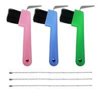 3Pcs Horse Hoof Pick Brush with Soft Touch Rubber Handle,2 in 1 Farrier Tool,Portable Hoof Pick Hoof Cleaner for Horses and Goat