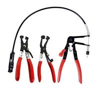 3Pcs Hose Clamp Plier Kit, Long Reach Wire Spring Hose Clamp Pliers Remover for Automotive Coolant Radiator Heater and Water Hose with Band Flat or Large Clamps