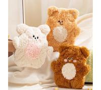 3pcs Hot Water Bottle, 500ML Hot Water Bottle with Cover&Soft Cove, Leakproof Cute Plush Hot Water Bag for Hand Feet Neck & Shoulder Pain Relief, Hot/Cold Dual-Use Portable Warmer for Adults