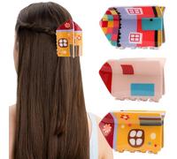 3Pcs House Claw Hair Clips for Women Girls, Funny Hair Clips for Short Long Hair, Strong Hold Hair Accessories, Suitable for Straight and Curly Hair, as a Gift for Family, Friends