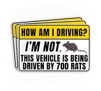 (3Pcs) How Am I Driving I'm Not This Vehicle is Being Driven by 700 Rats Sticker Funny Rat Driving 2" Waterproof Vinyl Decal Sticker for Cars Bumper Laptop Water Bottles, Phone Decal Gifts 2 Inches