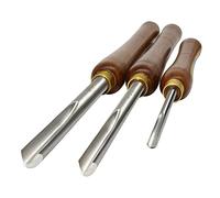 3pcs HSS Bowl Gouge Lathe Chisel Wood Turning Tools, HSS Spindle Bowl Gouge Set Wood Turning Chisel Woodturning Tool Lathe Accessories with Walnut Handle