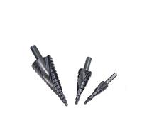3pcs HSS Cobalt Step Drills Bit 4-32MM High Speed Steel Nitrogen Spiral Triangle Shank Drill Set For Metal Cone