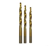3pcs HSS Step Drill Bit Set 4-6mm for Pocket Hole Jig | Gold Coated Woodworking Drill Bits for Master, Aluminum Plastic Wood Cast Iron, 18mm Shank