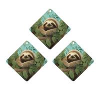 3PCS Hug Tree Sloth Car Air Freshener Hanging Scented Cards Cute White Car Fresheners Long Lasting New Cars Scents for Women Men Natural Air Freshener with Lanyard Automotive Freshies