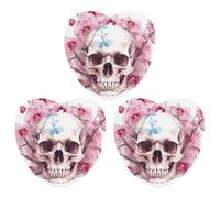 3PCS Human Skull Pink Flowers Car Air Freshener Hanging Scented Cards Cute Gray Car Fresheners Long Lasting New Cars Scents for Women Men Natural Air Freshener with Lanyard Automotive Fre