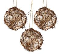 3Pcs Hummingbird Nest 4x4in Interactive Natrual Rattan Small Hanging Hummingbird Nesting Material for Outdoor Indoor Patio Garden