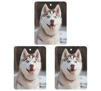 3PCS Husky Piquant Dog Car Air Freshener Hanging Scented Cards Cute Black Car Fresheners Long Lasting New Cars Scents for Women Men Natural Air Freshener with Lanyard Automotive Freshies