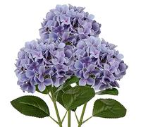 3PCS Hydrangea Artificial Flowers Decorative Purple Fake Flowers with 63cm Long Stem Real Touch Silk Hydrangea for Home Hotel Office Wedding Bridal Decorations Floral Arrangements