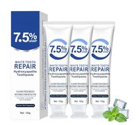 3Pcs Hydroxyapatite Toothpaste 7.5% UK, Hydroxyapatite Toothpastes for Enamel Protection-Fluoride-Free Formula with Gentle Mint, Long-Lasting Fresh Breath