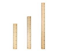 3pcs HYMC Retro Wooden Ruler - Classic and Durable, Anti Drop and Easy to Use, Single sided Dual Scale Ruler for Various Scenarios such as Schools, Home and Offices