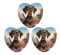 3PCS I Love My Dog Dachshunds Car Air Freshener Hanging Scented Cards Cute Black Car Fresheners Long Lasting New Cars Scents for Women Men Natural Air Freshener with Lanyard Automotive Freshies