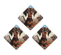3PCS I Love My Dog Dachshunds Car Air Freshener Hanging Scented Cards Cute White Car Fresheners Long Lasting New Cars Scents for Women Men Natural Air Freshener with Lanyard Automotive Freshies