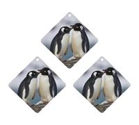 3PCS I Love Penguins Car Air Freshener Hanging Scented Cards Cute Gray Car Fresheners Long Lasting New Cars Scents for Women Men Natural Air Freshener with Lanyard Automotive Freshies
