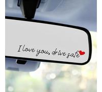 3pcs I Love You Drive Safe Mirror Sticker, Car Rearview Mirror Decal Safe Driving Stickers Funny Auto Vinyl Window Rear View Decals for Men Women (Black)