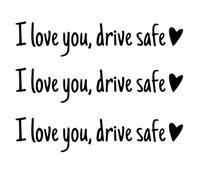 3Pcs I Love You Driving Safe Mirror Sticker,Rearview Mirror Decal with Heart Car Window Decals Self Affirmations Car Mirr or Stickers for Women Water Bottle Laptop Accessories Gifts (Black)