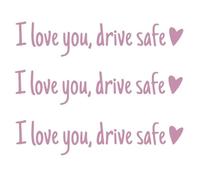 3Pcs I Love You Driving Safe Mirror Sticker,Rearview Mirror Decal with Heart Car Window Decals Self Affirmations Car Mirr or Stickers for Women Water Bottle Laptop Accessories Gifts (Pink)