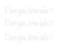 3Pcs I Love You Driving Safe Mirror Sticker,Rearview Mirror Decal with Heart Car Window Decals Self Affirmations Car Mirr or Stickers for Women Water Bottle Laptop Accessories Gifts (White)