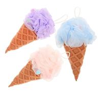 3pcs Ice Cream Bath Shower Sponge Balls Exfoliating Pe