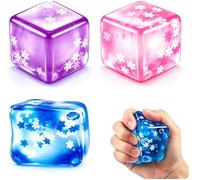 3Pcs ice cube, Sensory Fidget Items for Stress Relief and Focus Assistance, Soft Squeeze Cubes for Office Workers and Students