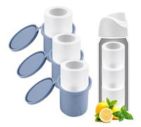 3pcs Ice Cube Tray for Owala FreeSip Water Bottle 24/32/40oz, Silicone Water Bottle Ice Cube Tray with Lids Accessories Easy Fill and Release for Chilling Cocktails Whiskey Drinks Juice Coffee(Blue)