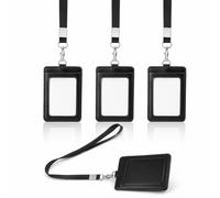 3PCS ID Badge Holder Retractable with Lanyard, Lanyard Card Holder Clear, Durable Retractable Lanyard Id Holder Transparent Card Holder for Suitable for Swipe Work Pass Id for Business and Events