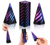 3Pcs Impossible Cone, 3D Printed Optical Illusion Fidget Set, Includes Black Purple and Blue Purple Designs with Pyramid and Spiral Styles, for Puzzle Lovers and Desk Enthusiasts