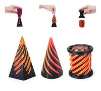 3Pcs Impossible Cone Fidget Toys for Kids - 3d Printed Spiral Cone Fidget Toy, Impossible Pyramid Passthrough Sculpture, Stress Relief Fidget Gadgets for Kids Adults Anxiety ADHD