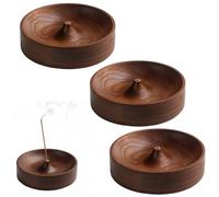 3Pcs Incense Stick Holders, Black Walnut Incense Holders for Sticks with Ash Catcher, 7.5 * 1.5cm Incense Stick Holder for Home Decor, Meditation