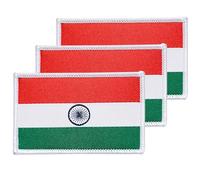 3Pcs India Indians Flag Patch 2x3 Inch, Hook Loop Tactical Embroidered Armband Country Flag Patches for Backpack Hat Vest Jacket.