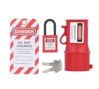 3Pcs Industrial Watertight Socket Lockout Device PP 55mm Heat Resistant Electrical Plug Lockout for Power Isolation Area Professional Grade Energy Isolation Locking Hanging Lock