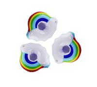 3pcs Inflatable Drink Holder Pool Floating Cup Coaster Rainbow Water Toy