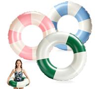 3PCS Inflatable Pool Ring, Swimming Pool Inflatables Rings for Adults and Teens, Durable PVC Pool Floats Swimming Ring, Water Pool Tube Swim Ring for Summer Beach Party