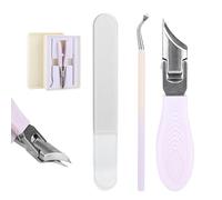 3pcs Ingrown Nail Clippers Set, Wide Jaw Slanted Angled Beveled Eagle Beak Toe Nail Clippers Trimmer Cutter with File & Tear Tool for Thick Fingernails Toenails & Seniors (Lavender)