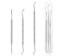 3PCS Ingrown Toenail File and Lifters, Pedicure Tools for Feet, Stainless Steel Double Ended Ingrown Toenail Tool, Ingrown-Toenails Removal Kit with Storage Case for Under Nail Clean (Silver)