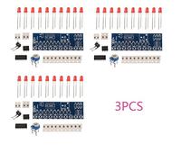 3pcs Integrated NE555 + CD4017 Light Water Flowing Red LED Module DIY Kit Set
