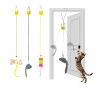 3PCS Interactive Cat Toys for Indoor Cats,Door Hanging Cat Toy,Cat Springs Hanging Cat Door Toys,Indoor Hanging Door Cat Toy Mouse,Indoor Cat Toy,Cat Mouse Toy,Cat Toys for Indoor Cats Adult Self Play