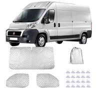 3Pcs Internal Thermal Blind Set Compatible with 06-24 Fiat Ducato, Front Window Windscreen Cover x1 | Car Window Sunshades x2, Summer UV Protection & Winter Insulation for Campervans/Motorhomes