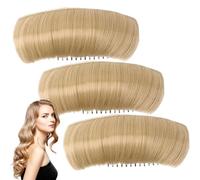 3Pcs Invisible Fluffy Hair Pad 4.7x1.2 Golden Hair Bumps for Volume Insert Natural & Comfortable Women Wigs for Daily, Hairstyling, Photo