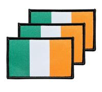 3Pcs Ireland Irish Flag Patch 2x3 Inch, Hook Loop Tactical Embroidered Armband Country Flag Patches for Backpack Hat Vest Jacket.