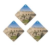 3PCS Israel at The Tower of David Car Air Freshener Hanging Scented Cards Cute Black Car Fresheners Long Lasting New Cars Scents for Women Men Natural Air Freshener with Lanyard Automotive Freshies